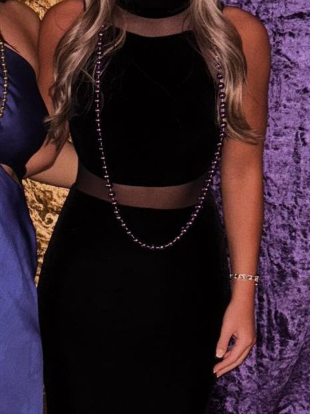 Betsy & Adam Black Velvet Maxi Gown